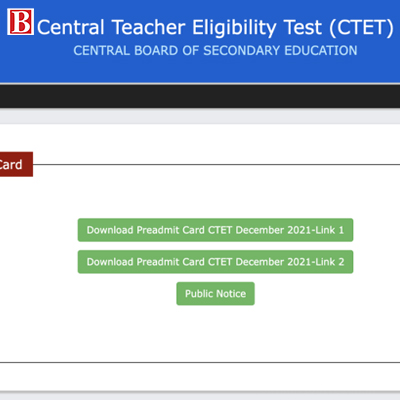 CTET admit card is now available for download at ctet.nic.in.