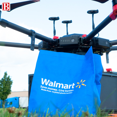 Drone delivery system launched by Walmart, in the US
