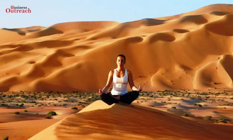 Yoga in Desert Sunset